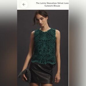 The Lainie Sleeveless Velvet Lace Cutout Blouse